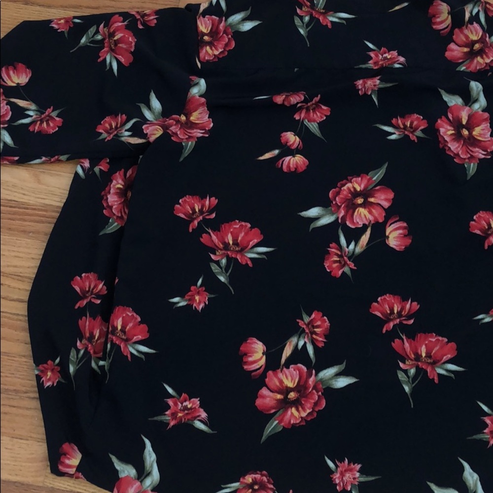 Black floral kamono